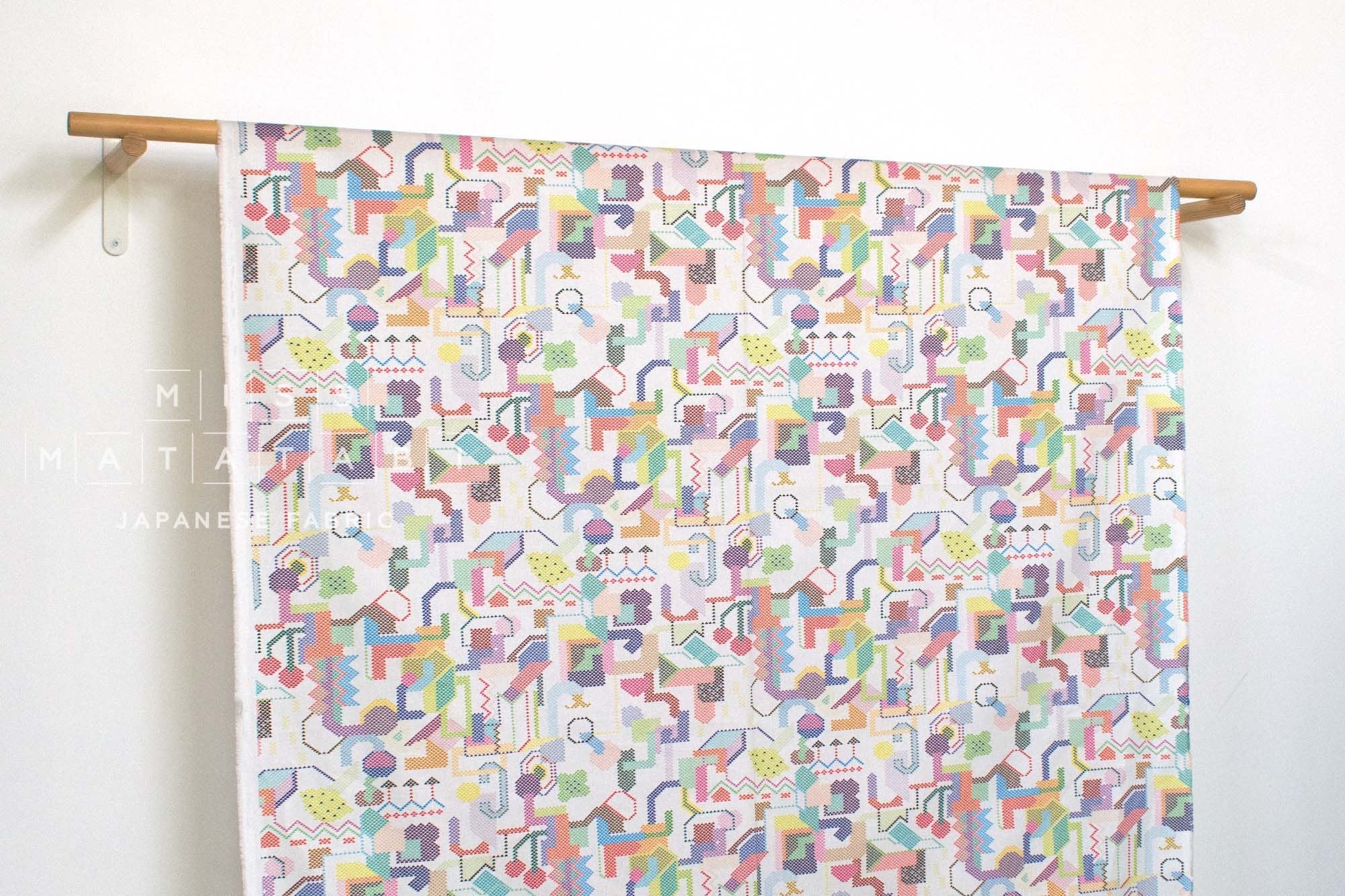 Japanese Fabric Pixel Graphics - multi II - 50cm