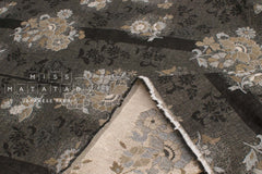 Japanese Fabric Yarn Dyed Woven Naomi Jacquard  - black, latte - 50cm