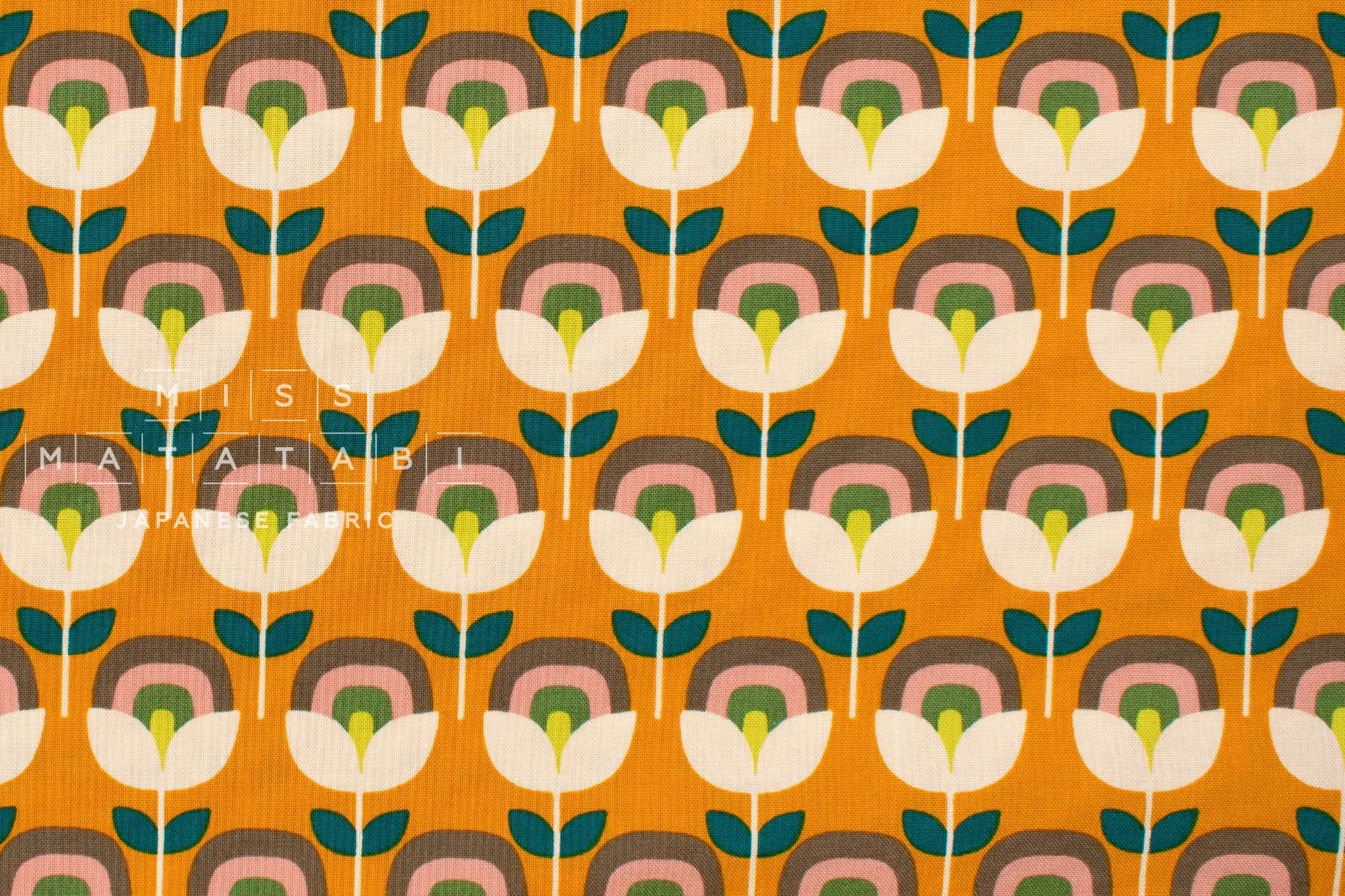 Japanese Fabric Retro Flowers - E - 50cm