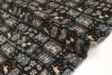 Japanese Quilted Cotton Wa Cats III - black, blue, grey - 50cm