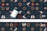 Japanese Quilted Cotton Year of the Rabbit - indigo blue - 50cm
