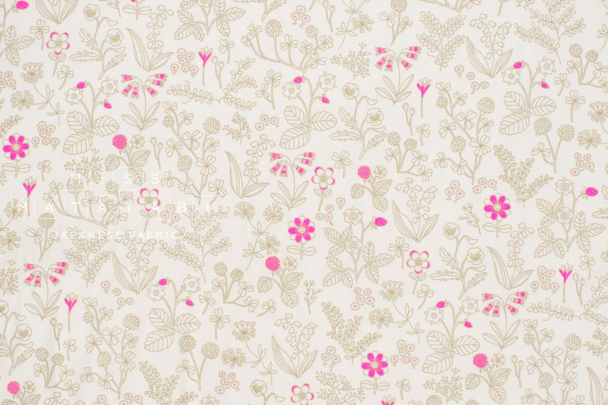 Japanese Fabric Neon Fleur - B1 - 50cm