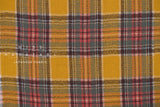 Japanese Fabric Shokunin Collection Yarn-Dyed Wool Tartan Plaid - dark mustard, green, red - 50cm