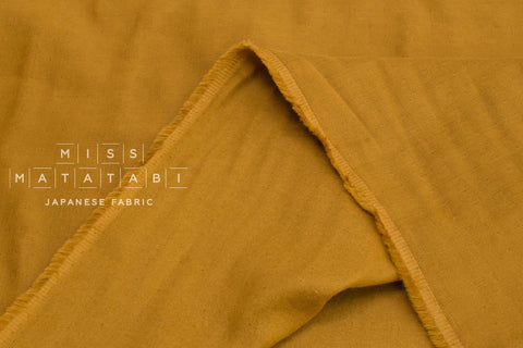 Japanese Fabric Solid 4-layer gauze - dark mustard - 50cm