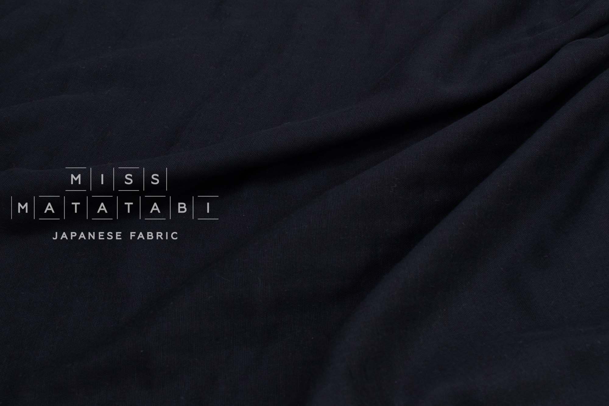 Japanese Fabric Solid 4-layer gauze - dark navy - 50cm