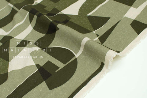 Japanese Fabric Architecture Linen Blend - grey green - 50cm