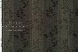 Japanese Fabric Yarn Dyed Woven Vines Jacquard  - black, latte - 50cm