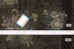Japanese Fabric Yarn Dyed Woven Naomi Jacquard  - black, latte - 50cm