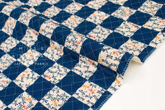 Japanese Quilted Cotton Tombo Dragonfly - indigo blue - 50cm