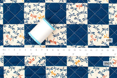Japanese Quilted Cotton Tombo Dragonfly - indigo blue - 50cm