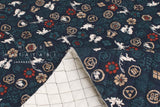 Japanese Quilted Cotton Year of the Rabbit - indigo blue - 50cm