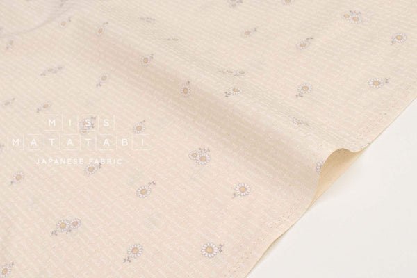 Japanese Fabric Library Daisis - cream, white - 50cm
