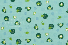 Japanese Fabric Frog on a Lily Pad - B - 50cm