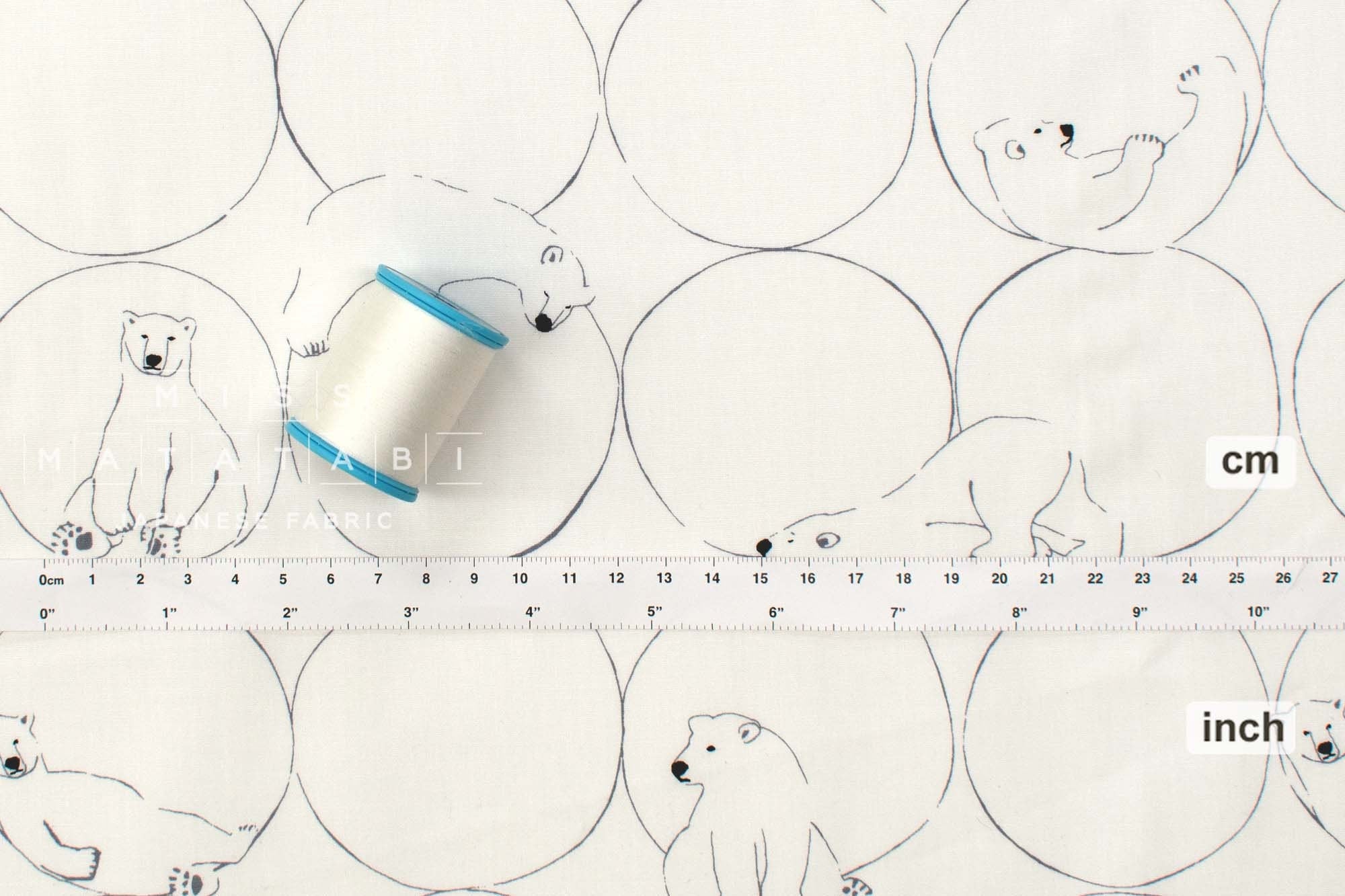 Japanese Fabric Contemplative Polar Bear - A - 50cm