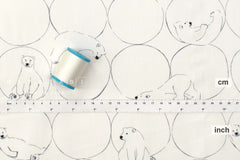 Japanese Fabric Contemplative Polar Bear - A - 50cm