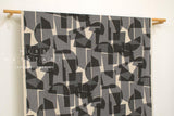 Japanese Fabric Architecture Linen Blend - black, grey - 50cm