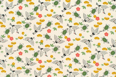 Japanese Fabric Tsuru and Kame - cream - 50cm
