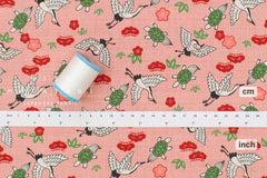 Japanese Fabric Tsuru and Kame - pink - 50cm