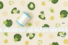 Japanese Fabric Frog on a Lily Pad - A - 50cm