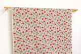 Japanese Fabric 100% linen Hokkoh Poppies III - pink -  50cm