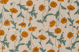Japanese Fabric 100% linen Hokkoh Poppies III - orange - 50cm