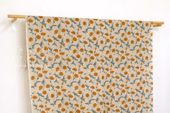 Japanese Fabric 100% linen Hokkoh Poppies III - orange - 50cm