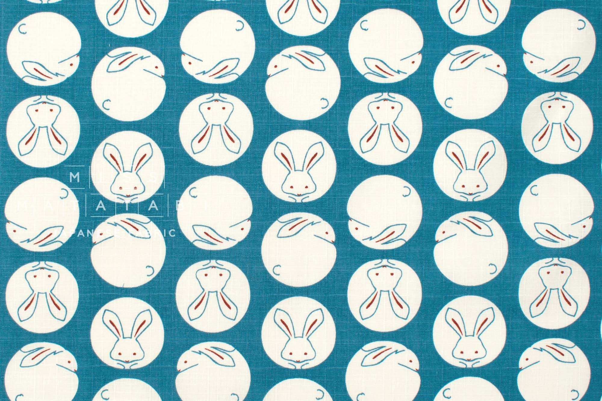 Japanese Fabric Moon Rabbit - C - 50cm