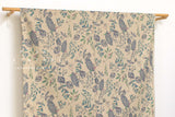 Japanese Fabric Akari Leaves Linen Blend - B - 50cm