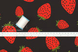 Japanese Fabric Giant Strawberries - black - 50cm