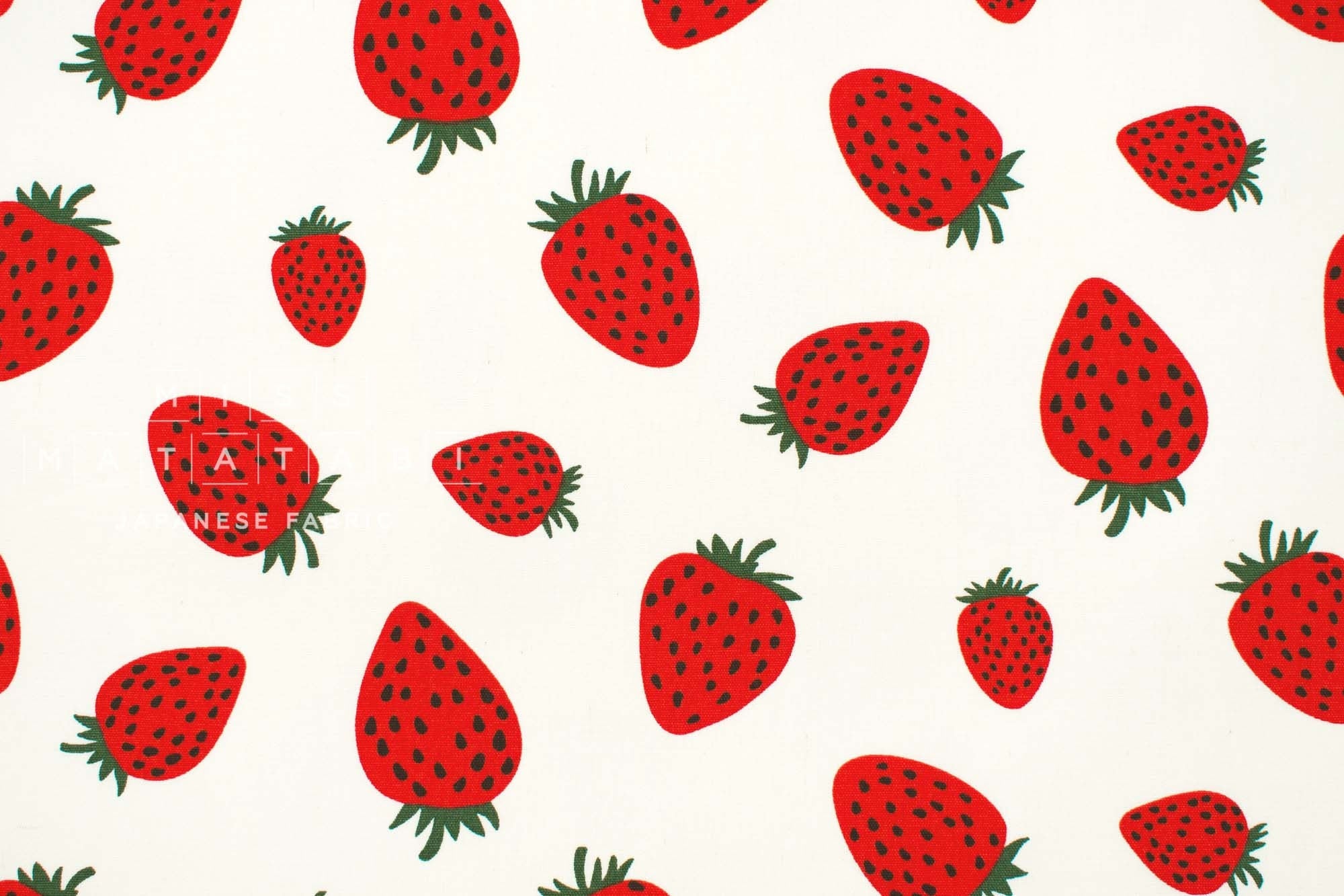 Japanese Fabric Giant Strawberries - white - 50cm
