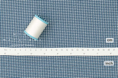 Japanese Fabric Cotton Seersucker Mini Gingham - navy D - 50cm