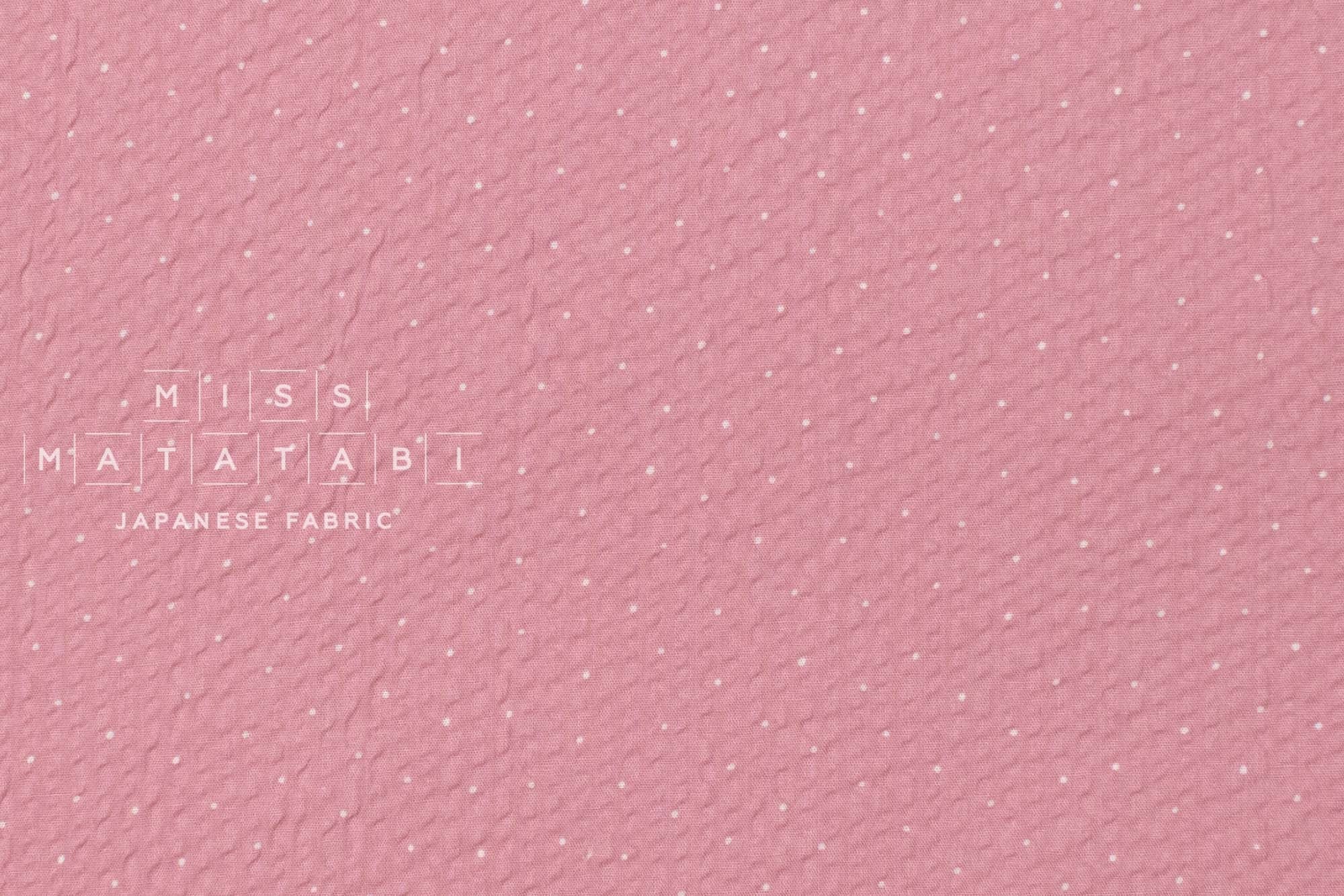 Japanese Fabric Cotton Seersucker Pindots - B - 50cm