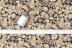 Japanese Fabric Cotton Seersucker Toshiko Floral - black - 50cm