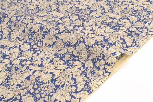 Japanese Fabric Cotton Seersucker Toshiko Floral - blue - 50cm