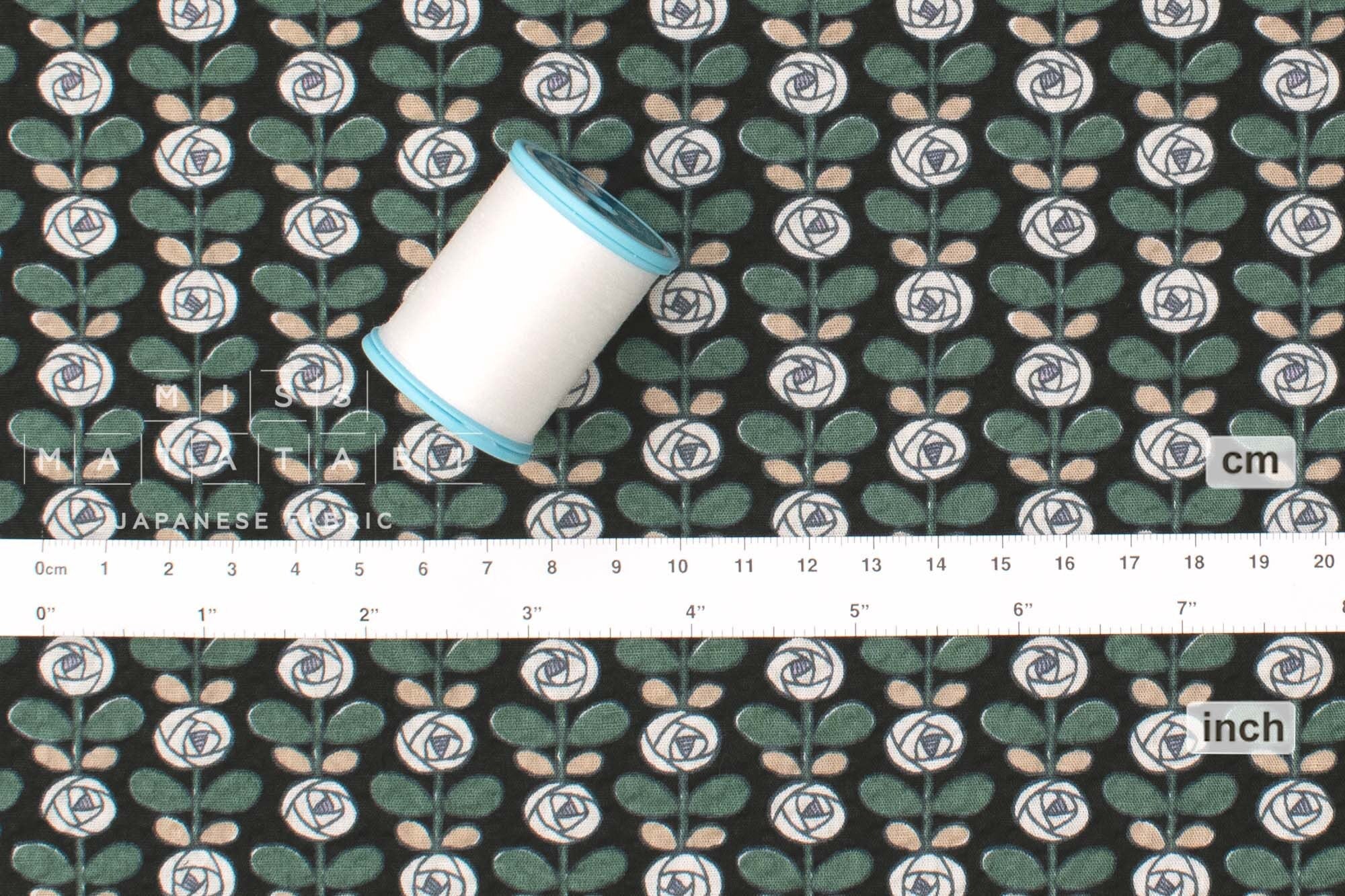 Japanese Fabric Cotton Seersucker Mini Roses - D - 50cm