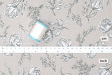 Japanese Fabric Takashima Chijimi Crepe In Bloom - light grey - 50cm