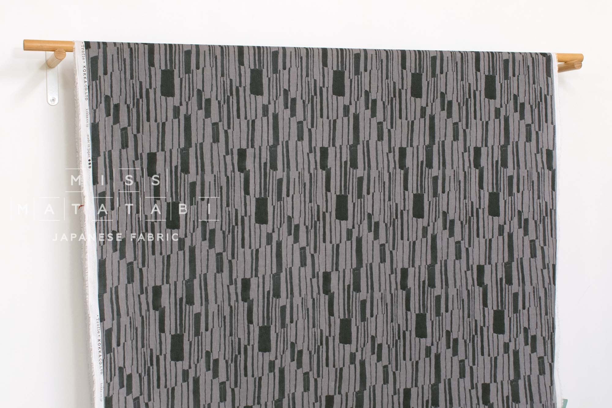 Japanese Fabric Chijimi Crepe Laneway Walk - grey - 50cm