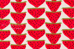 Japanese Fabric Cotton Seersucker Big Strawberries - A - 50cm