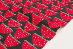 Japanese Fabric Cotton Seersucker Big Strawberries - B - 50cm