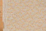 Japanese Fabric Shokunin Collection Yarn-Dyed Sun-Dried Kasuri Embroidered Linen Blend - soft yellow -  50cm