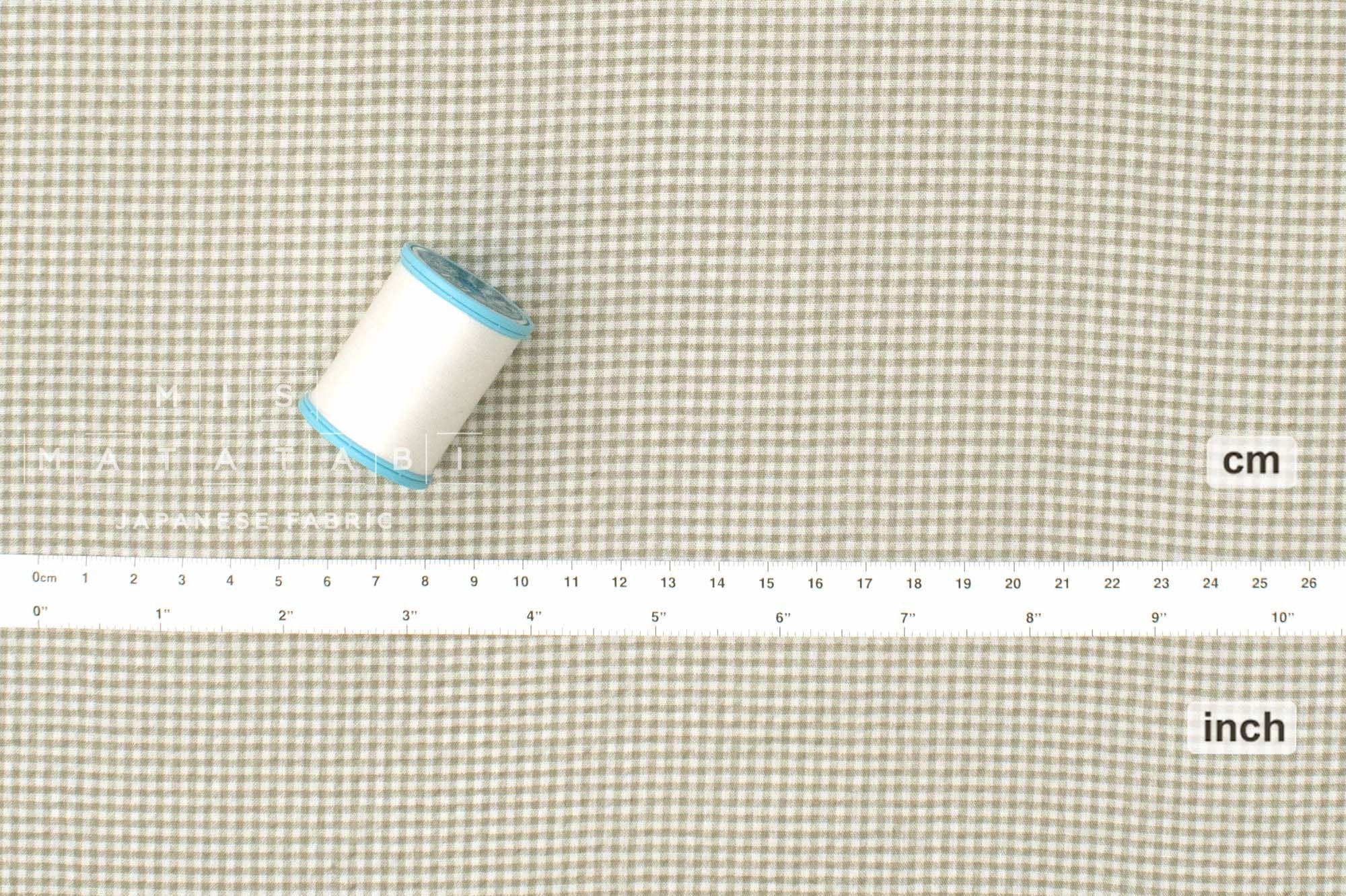 Japanese Fabric Cotton Seersucker Mini Gingham - grey green C - 50cm