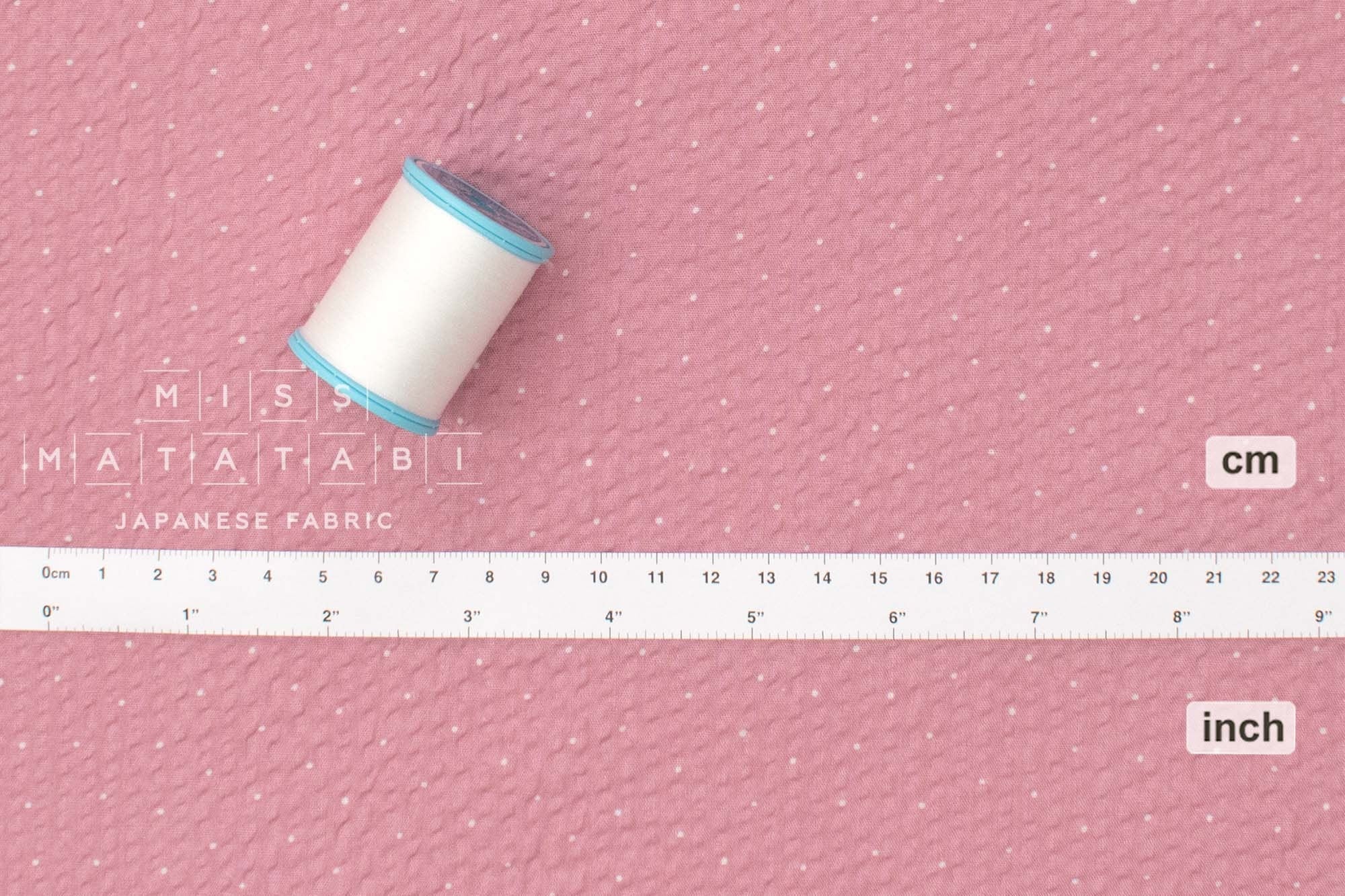 Japanese Fabric Cotton Seersucker Pindots - B - 50cm