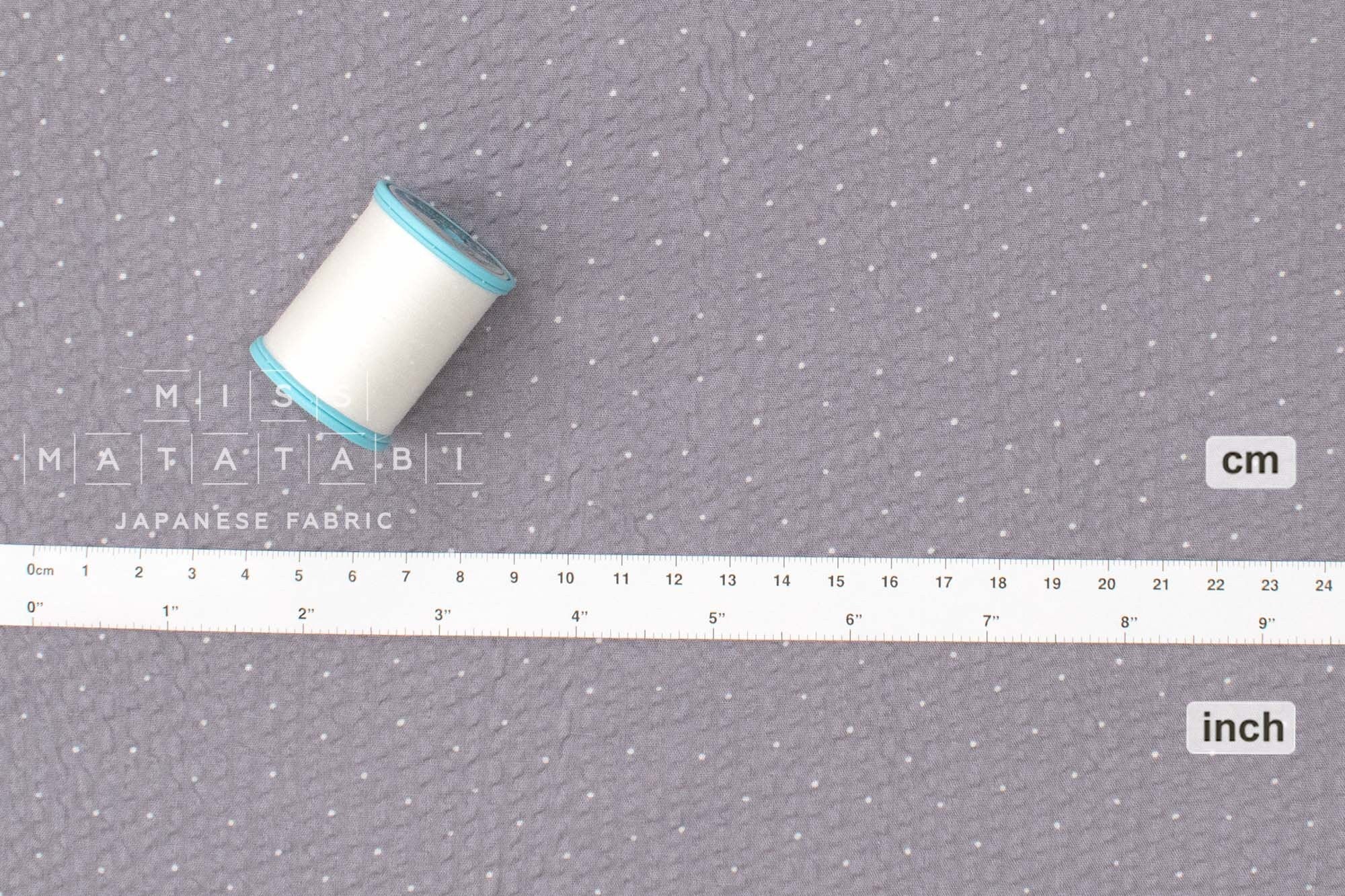 Japanese Fabric Cotton Seersucker Pindots - C - 50cm