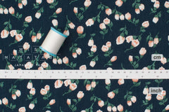 Japanese Fabric Takashima Chijimi Crepe Rose - navy - 50cm