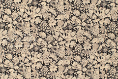 Japanese Fabric Cotton Seersucker Toshiko Floral - black - 50cm