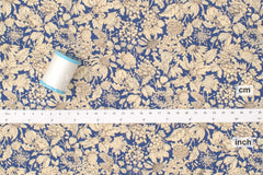Japanese Fabric Cotton Seersucker Toshiko Floral - blue - 50cm