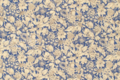 Japanese Fabric Cotton Seersucker Toshiko Floral - blue - 50cm