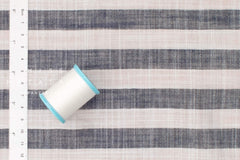 Japanese Fabric Yarn Dyed Cotton Stripe - navy - 50cm