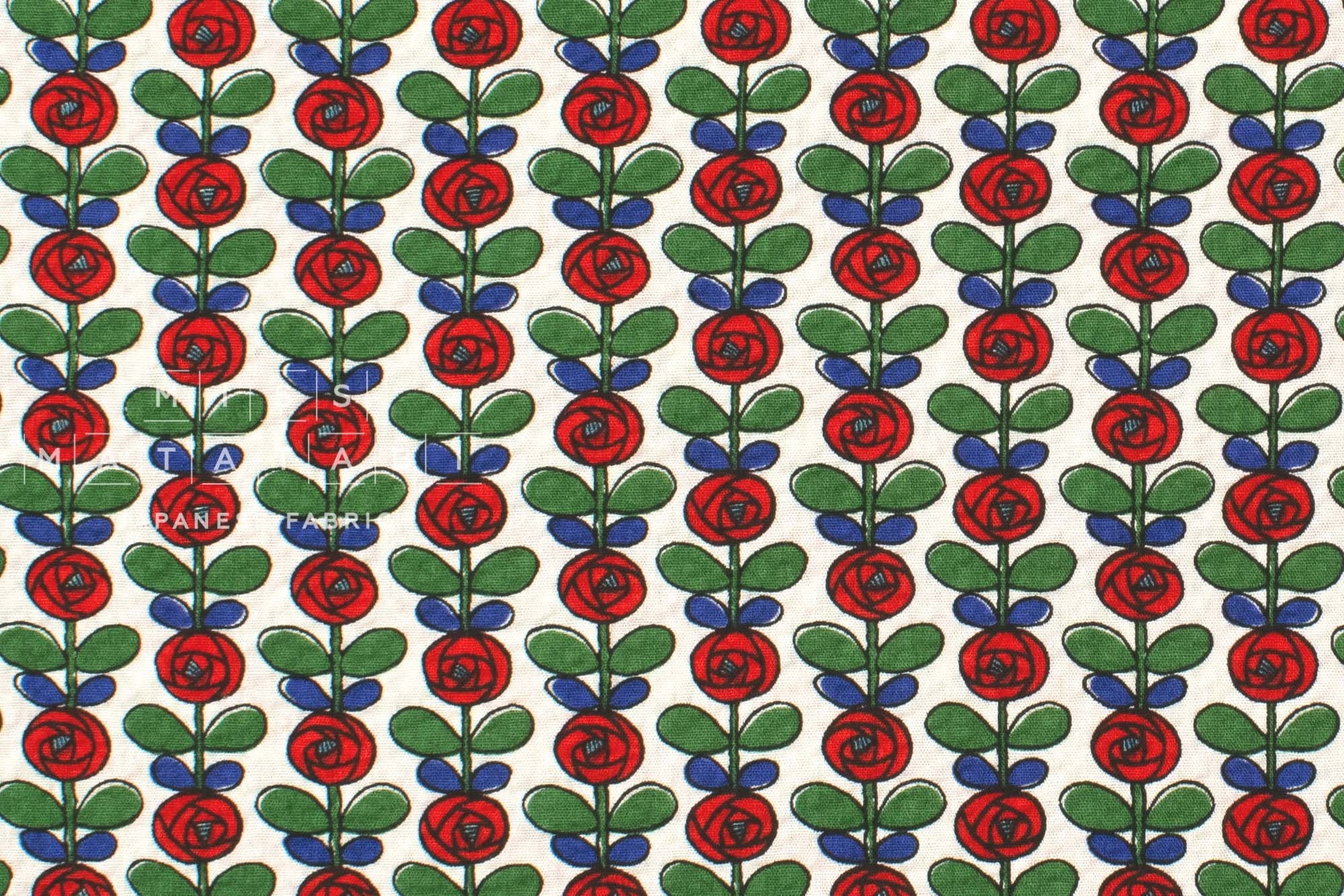Japanese Fabric Cotton Seersucker Mini Roses - A - 50cm