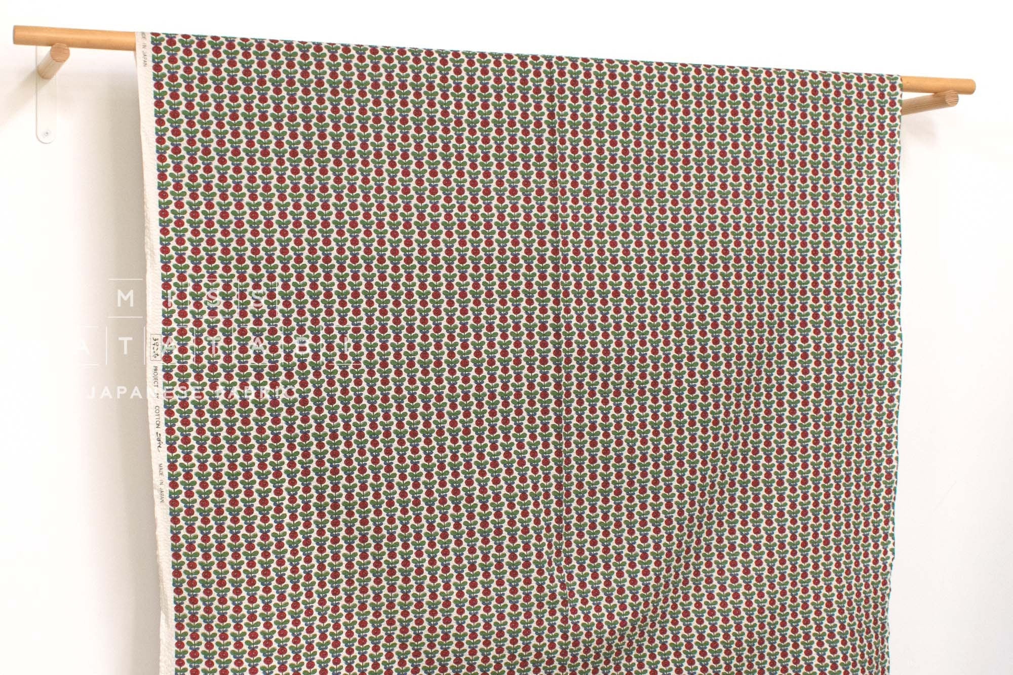 Japanese Fabric Cotton Seersucker Mini Roses - A - 50cm